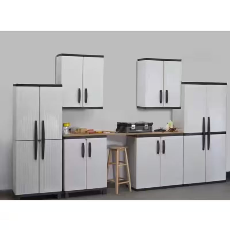 Gray Plastic Freestanding Garage Base Cabinet N51726