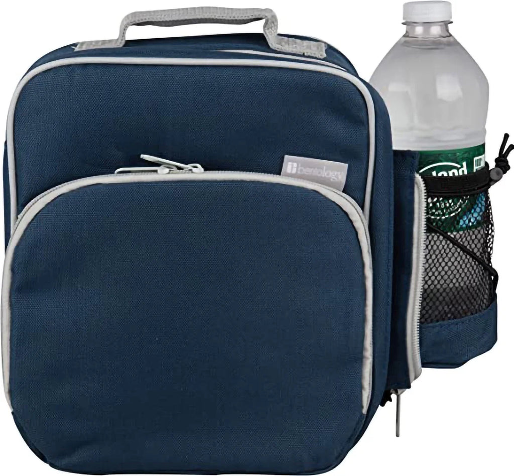 (2 pack) Insulated Lunch Box Tote with Snack Pocket and Water Bottle Holder D719