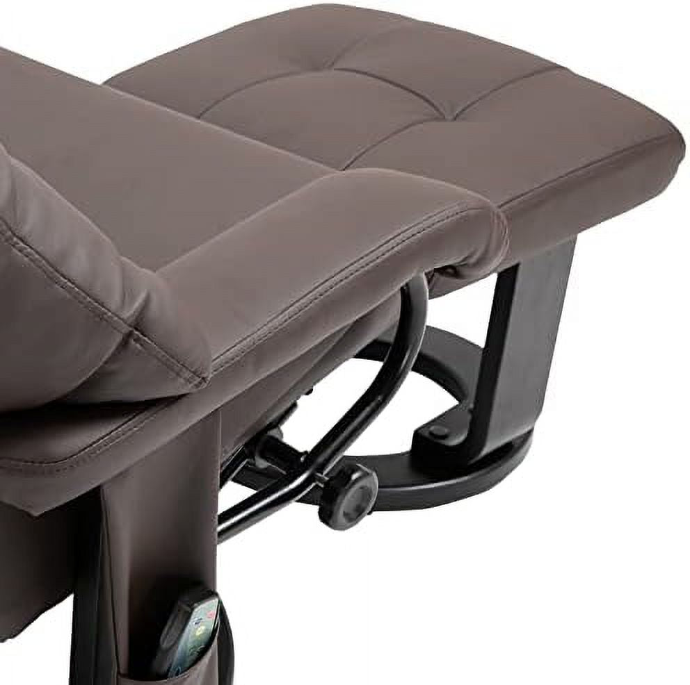 Black Faux Leather Recliner Chair with Ottoman Footrest L718