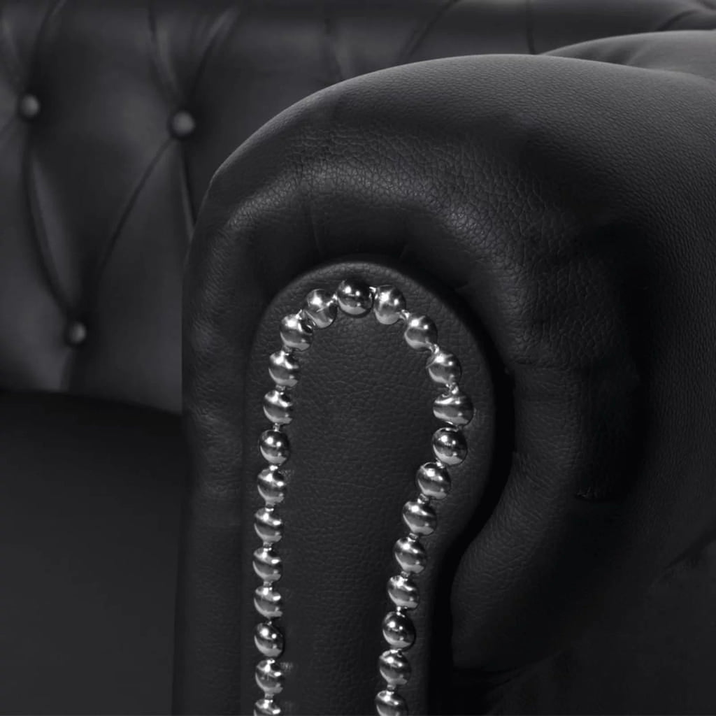 Black 2-Seater Artificial Leather Sofa D45706