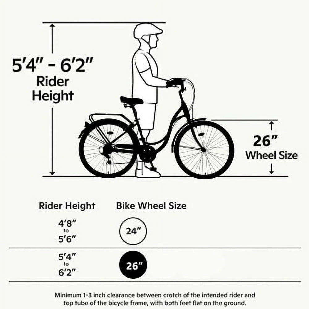 26 inch 7 Speed Steel Frame Bicycle Q75892
