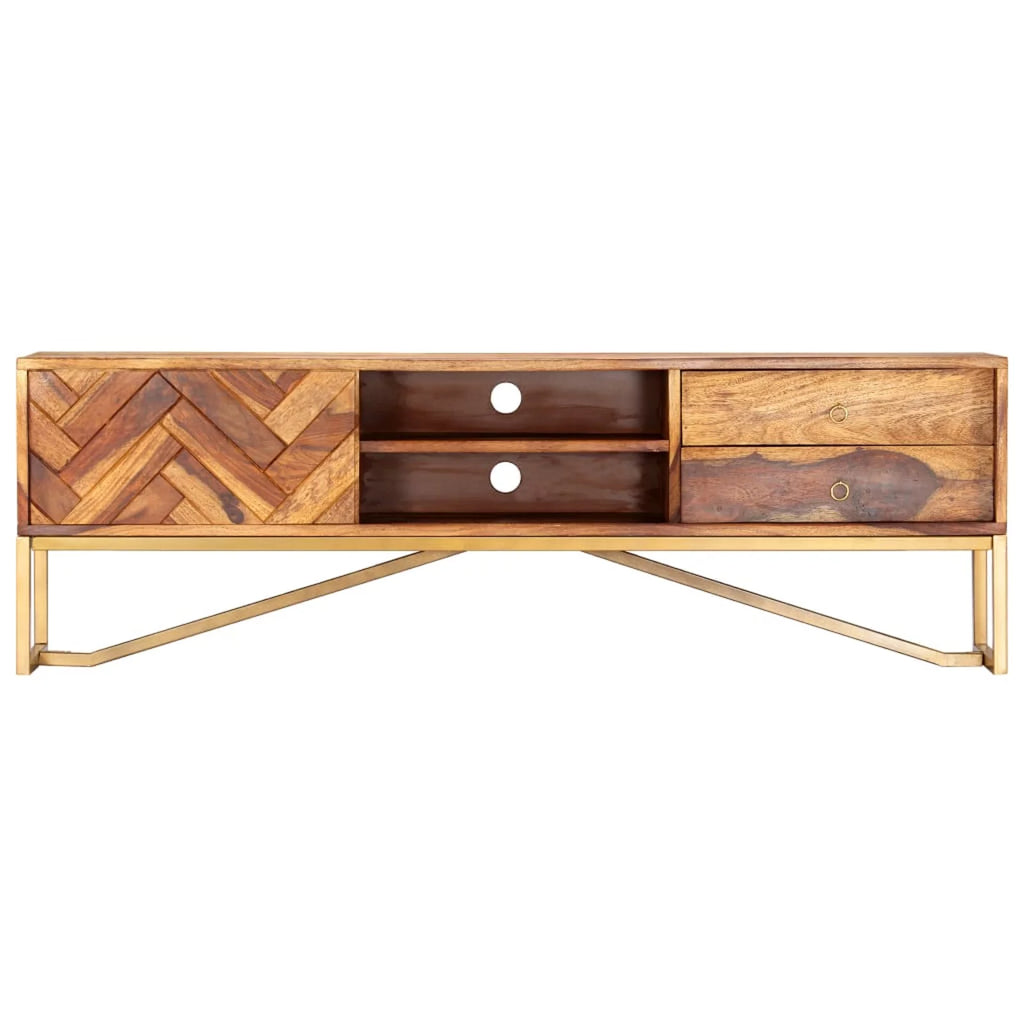 Sheesham Wood TV Stand with 2 Drawers and 2 Shelves X63148