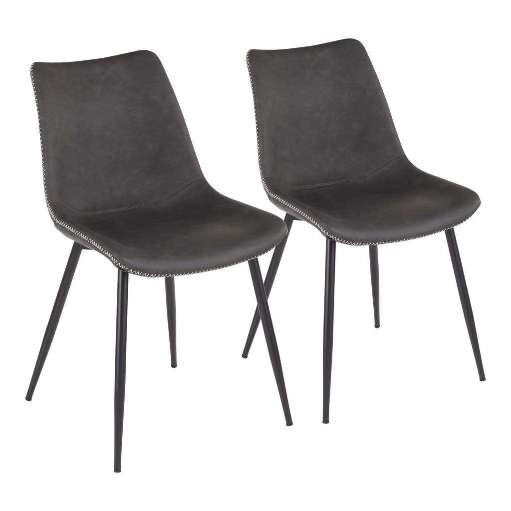 Grey Faux Leather Dining Chair Set of 2 A3037