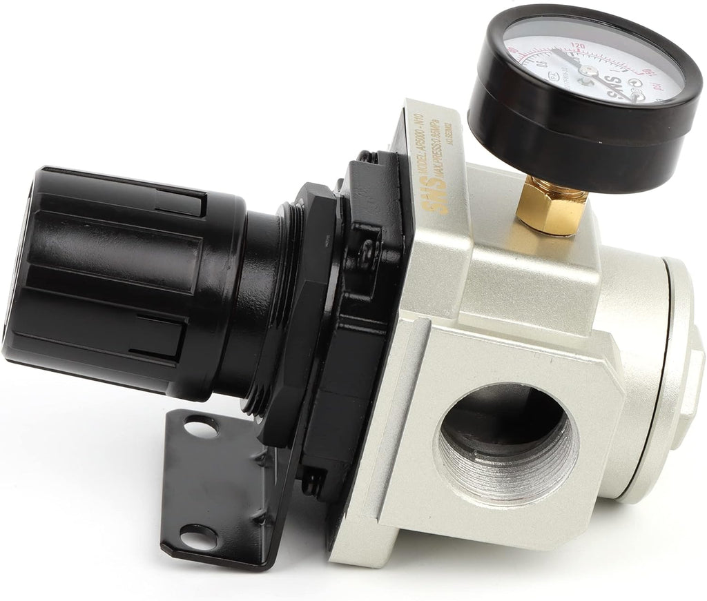 Female Thread 1'' NPT Air Pressure Regulator 0-150 PSI Adjustable, Bracket, Gauge Pack of 2 V640