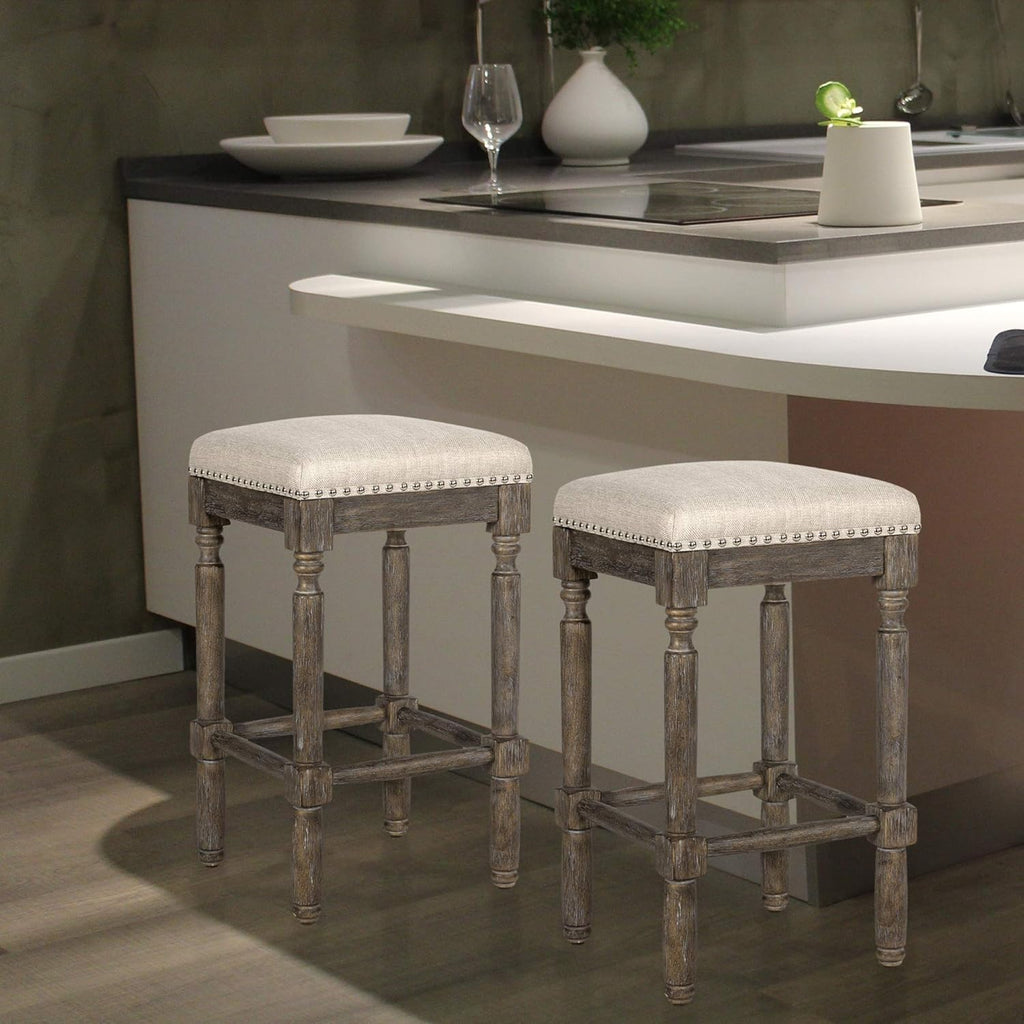 Taupe Barstool 26 Inch Seat Height Set of 1 O2874