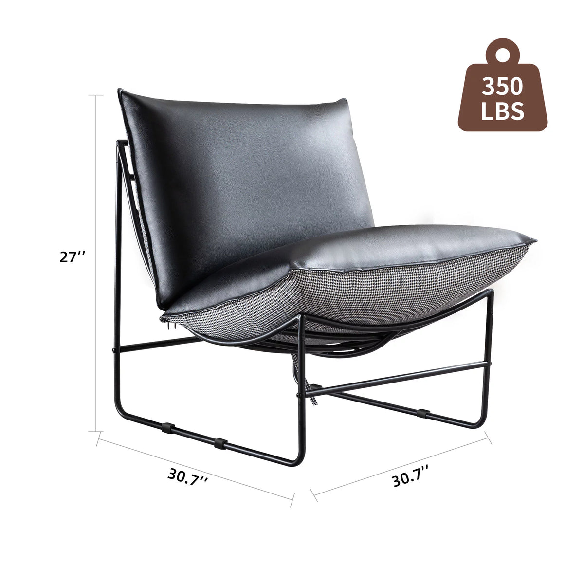 Metal Framed Accent Chair with Pillow P79312