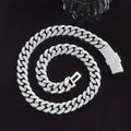 Silver Plated 18" Cuban Choker Chain Necklace T4076