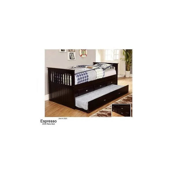 Twin Rake Bed Espresso S533822