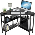 Corner Desk with Outlets USB Ports Storage Shelves Y915577
