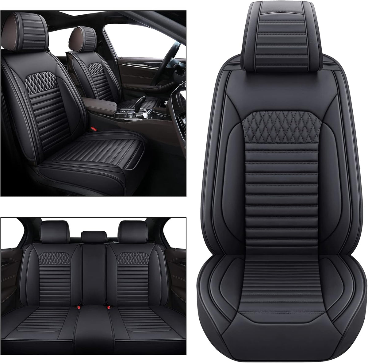 Black and Pink Full Set Seat Covers D40755