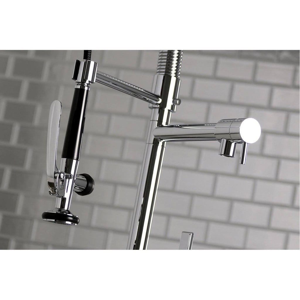 Single-Handle Pre-Rinse Kitchen Faucet Brushed Brass F24254
