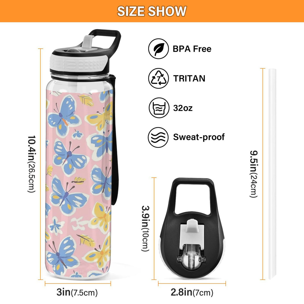 Pink 32oz Tritan Sports Water Bottle with Straw G840032