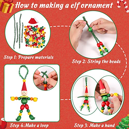 16PCS Christmas Crafts DIY Beads Ornaments Kits F80022