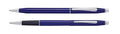 Translucent Blue Lacquer Ballpoint and Rollerball Pen Set D66985