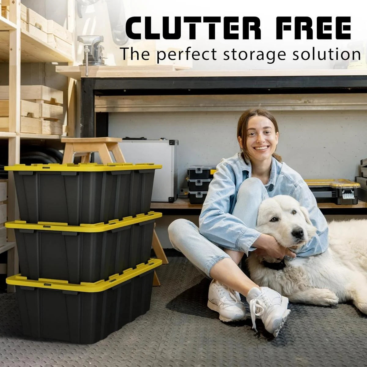 12 Gallon Clear Plastic Storage Bin with Latching Lids O3779