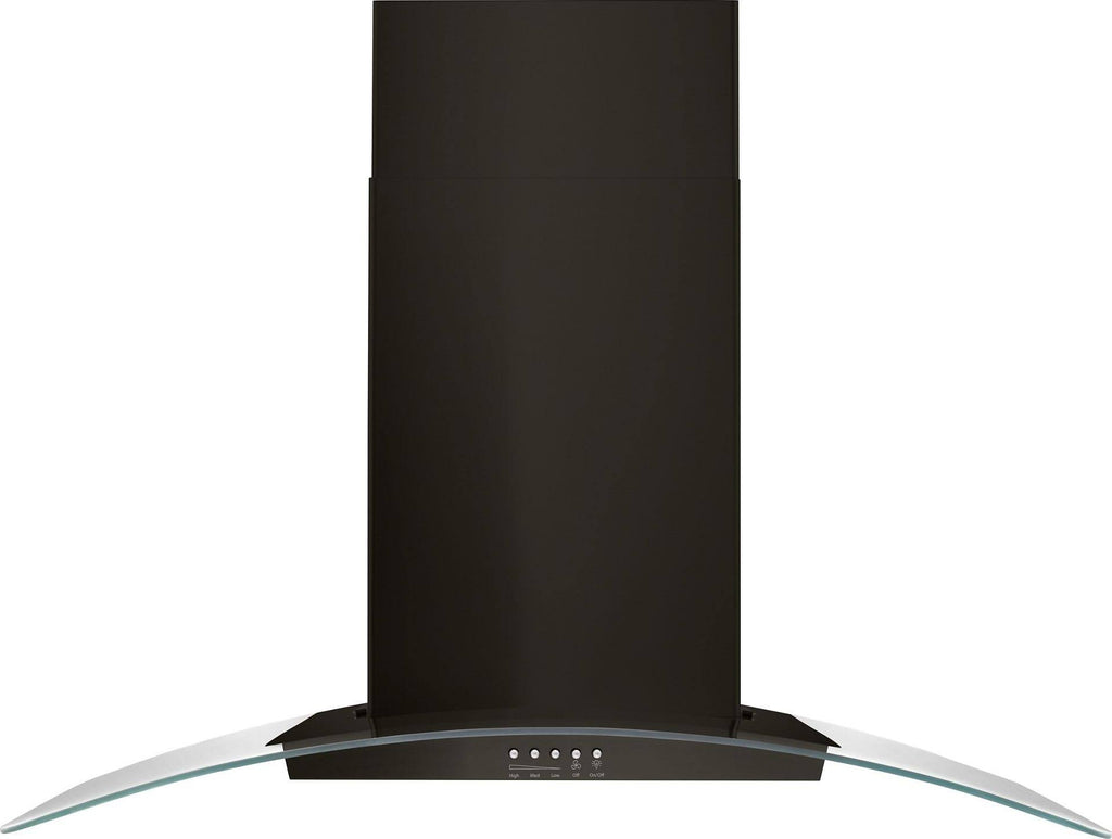 Black Stainless Concave Glass Wall Mount Range Hood M536