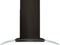 Black Stainless Concave Glass Wall Mount Range Hood M536