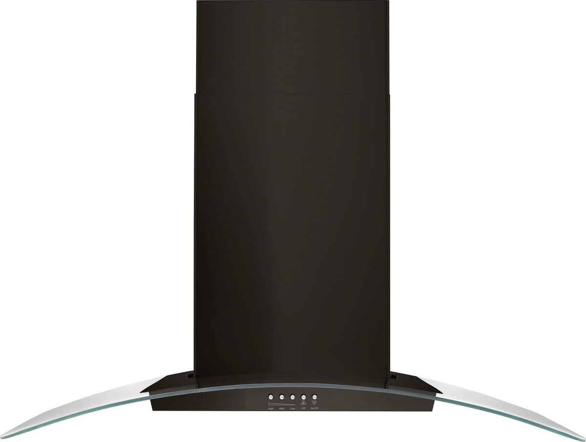 Black Stainless Concave Glass Wall Mount Range Hood M536