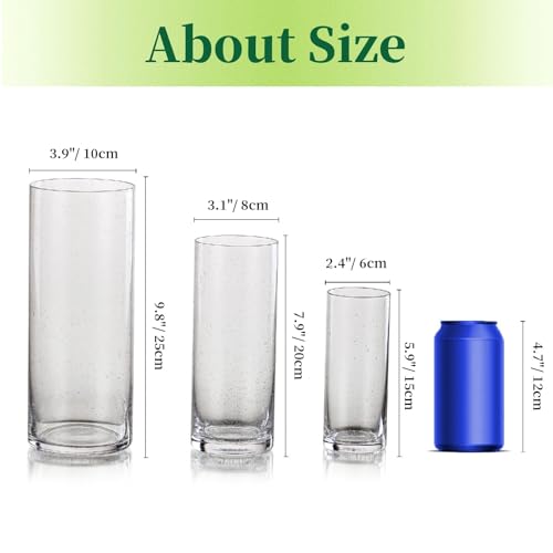 3 PCS Clear Glass Cylinder Candle Holder M130