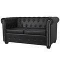 Black 2-Seater Artificial Leather Sofa D45706
