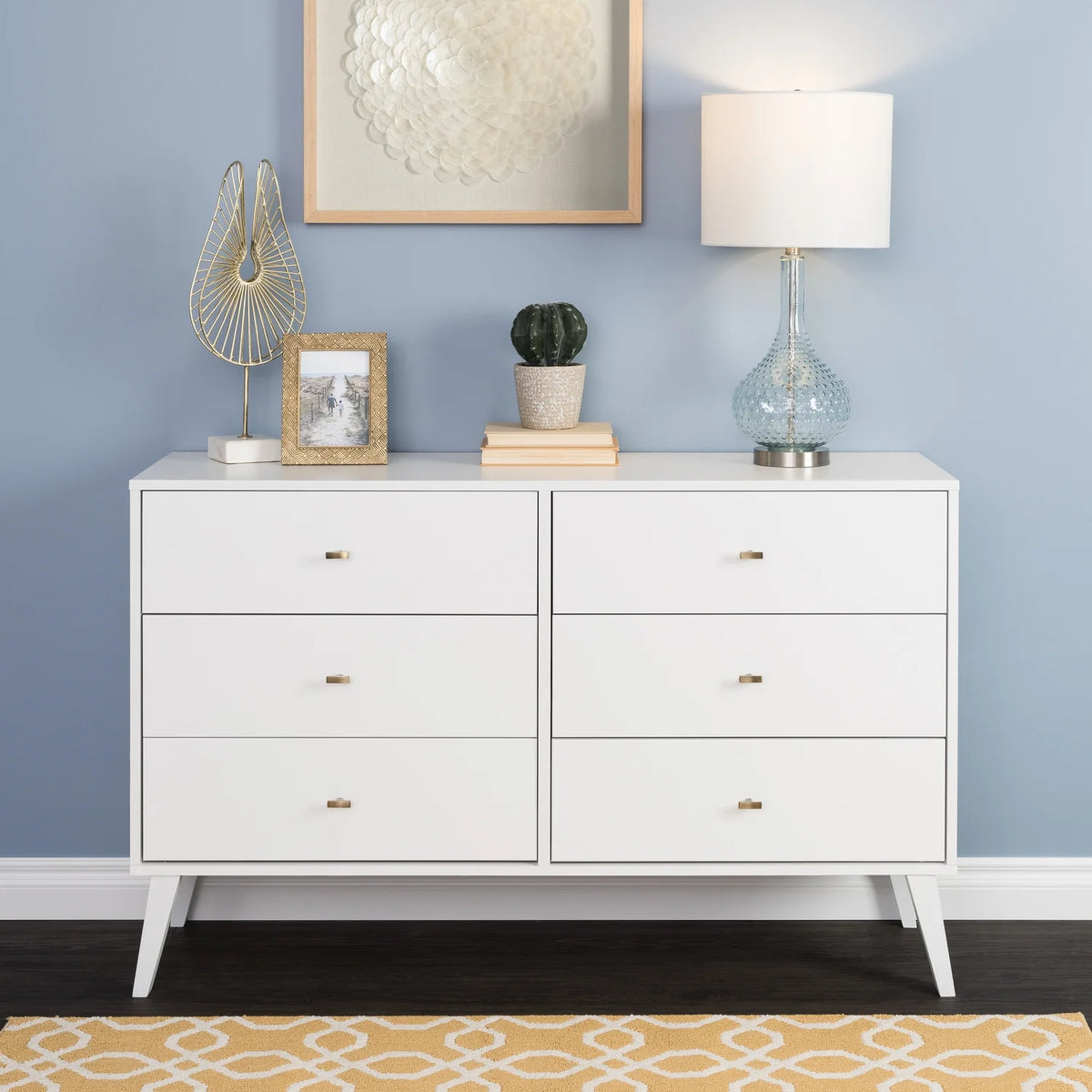 Black 6 Drawer Dresser P1490