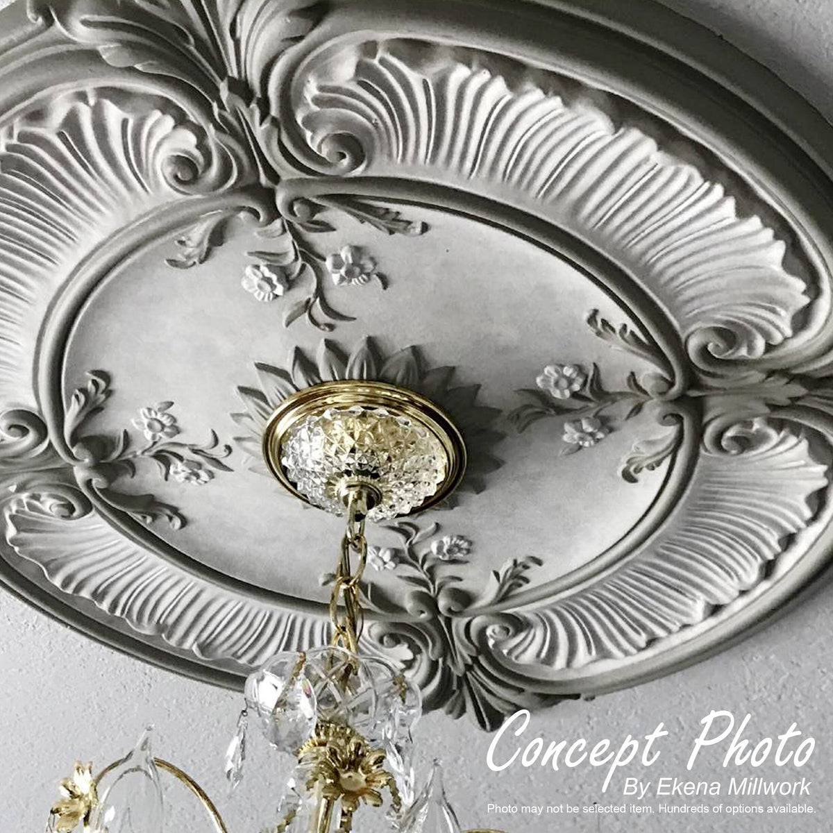 18x22OD x 4x22ID x 5/8x22P Hand-Painted Platinum Ceiling Medallion W3170