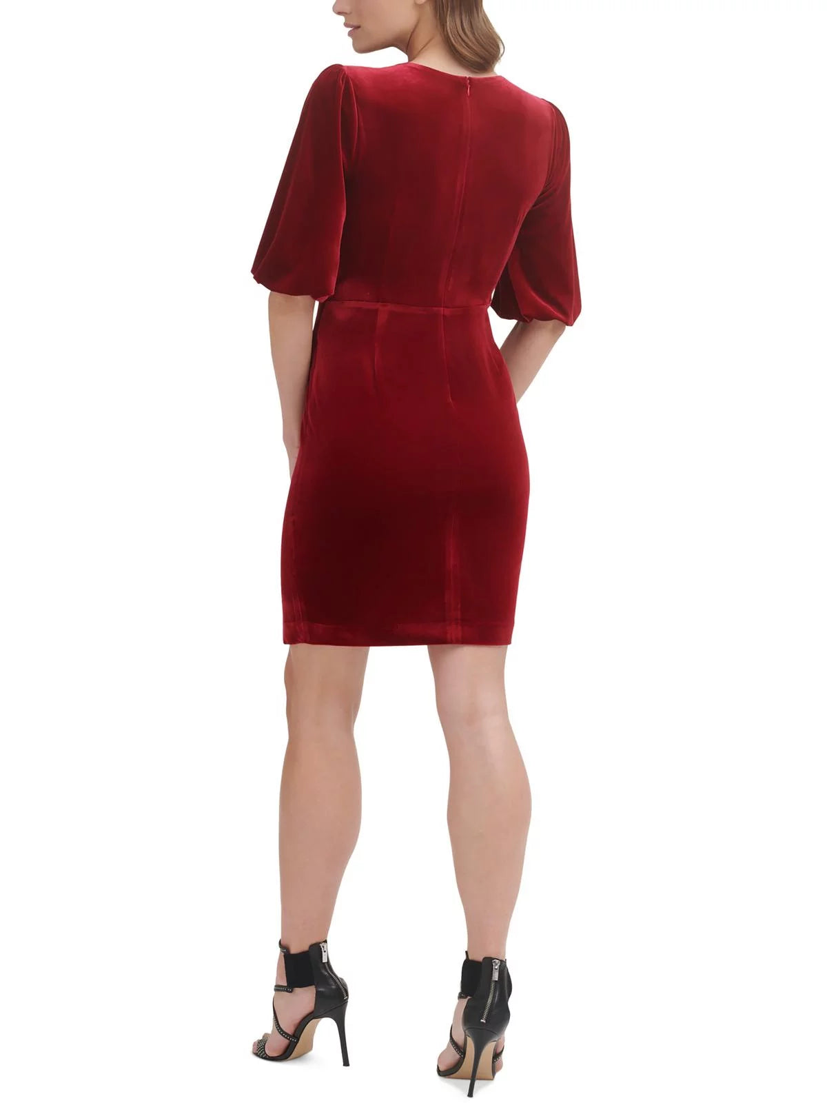 Ruched Faux Wrap Dress I4201