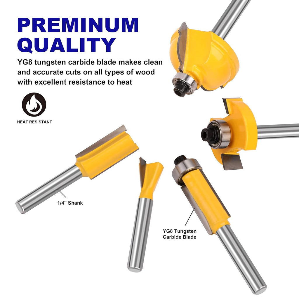 35 Piece Tungsten Carbide Router Bits Set with 1/4 Shank P904