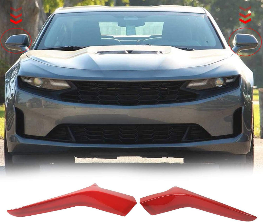 Red ABS Side Rearview Mirror Trim Cover for Chevrolet Camaro 2017 2021 E450