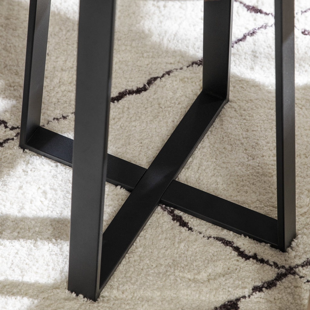 Set of 2 Dark Walnut Round Side Tables J7746