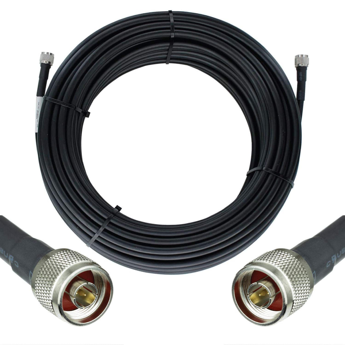 50-ohm N-Male to N-Male Black Coax Cable 60ft L91037
