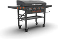 36 Griddle with Hood & Four Burners Stainless Steel Gas Griddle with Hood Wheels Two Side Shelf Magnetic Hooks Heavy Duty Outdoor Griddle Station I82435