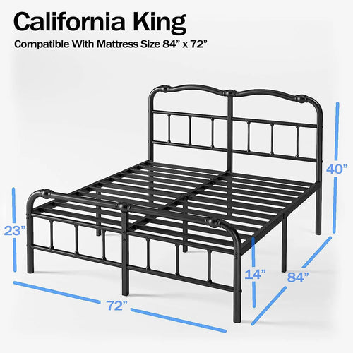 14 Inch Cal King Bed Frame with Headboard and Footboard M645