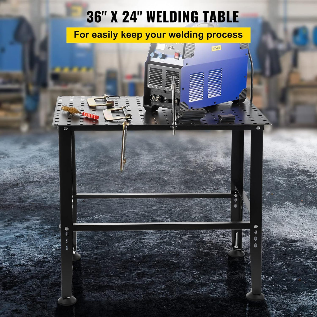 36" x 24" Adjustable Carbon Steel Welding Table I268