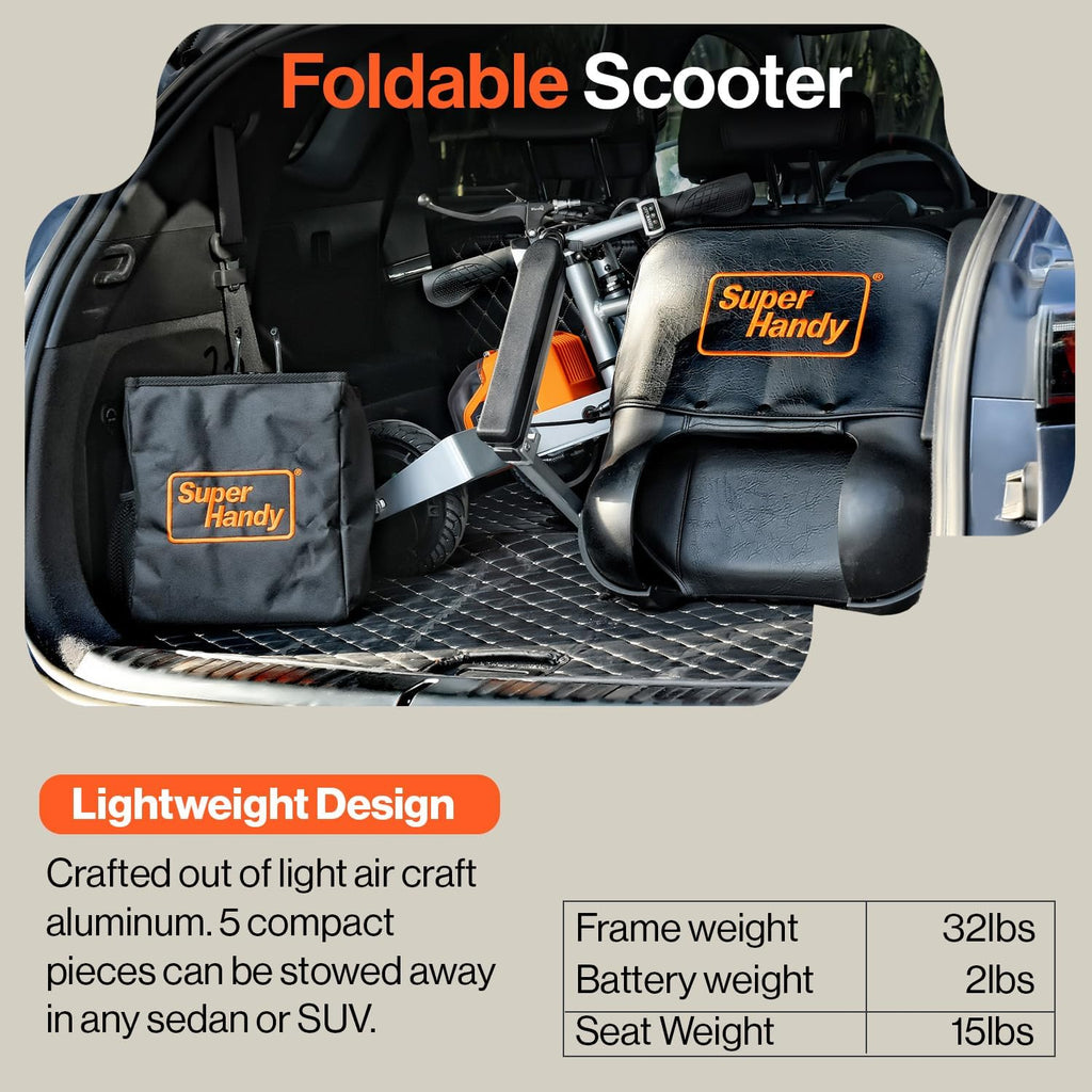 Foldable 3 Wheel Mobility Scooter with 500 Lbs Capacity Standing Assistance Q335983