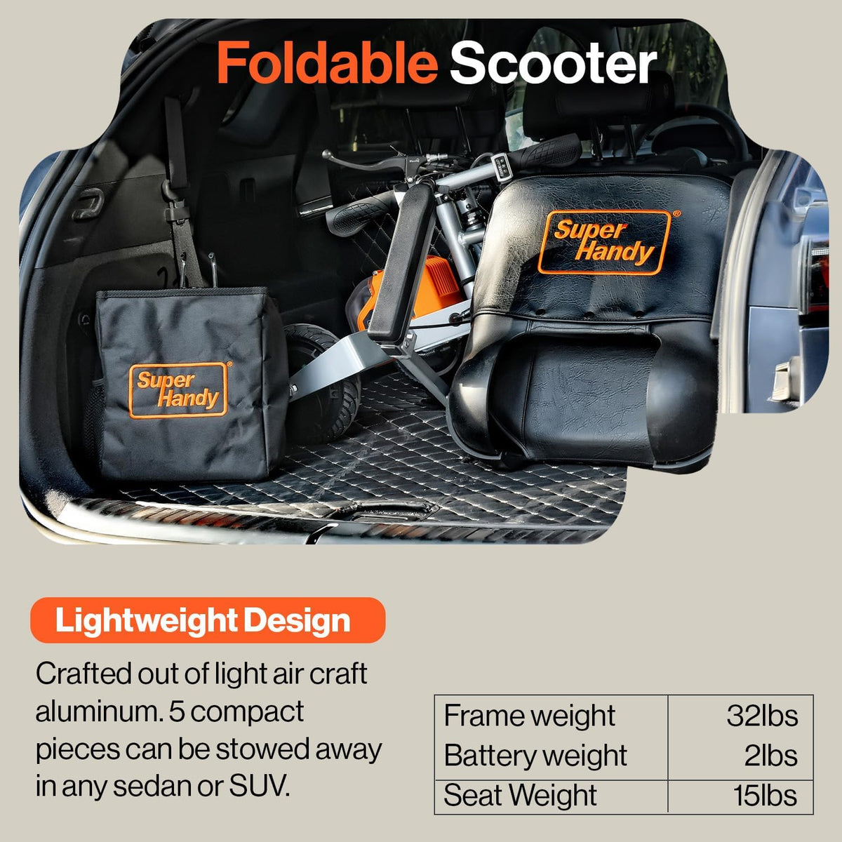 Foldable 3 Wheel Mobility Scooter with 500 Lbs Capacity Standing Assistance Q335983