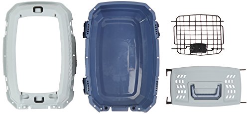 2-Door Top-Load Hard-Sided Pet Travel Carrier, Gray & Blue, 22.8"L x 15.0"W x 13.0"H X83632
