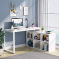 L-Shaped Computer Desk with Storage, 55 Inch Rotating Corner Office Desk V2497
