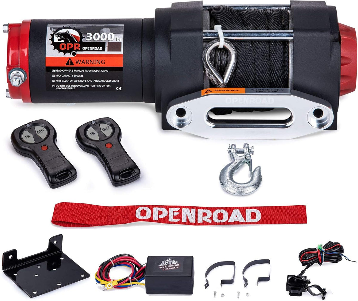 ATV Winch 3000lbs 12V Electric Winch with Wireless Remote Control Mounting Bracket W887