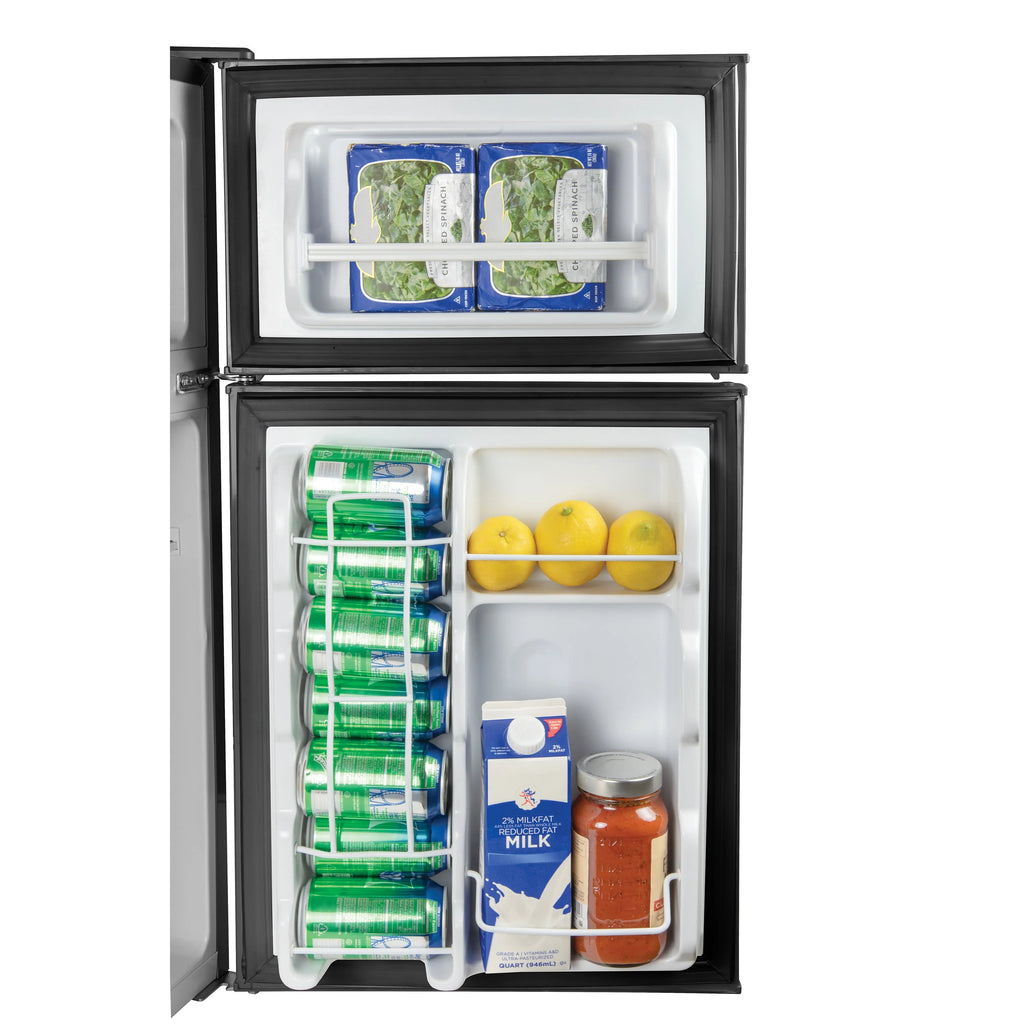 3.2 Cu. Ft. Double Door Refrigerator With Freezer, Black G911