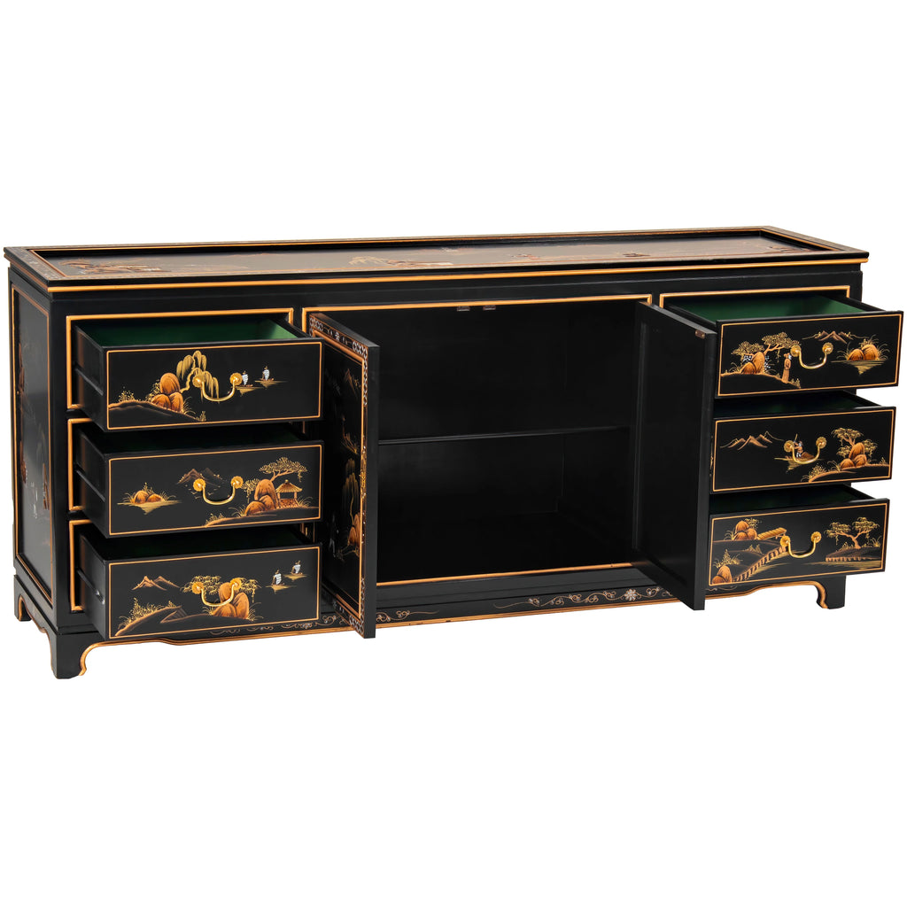 Black Lacquer Dresser W60664