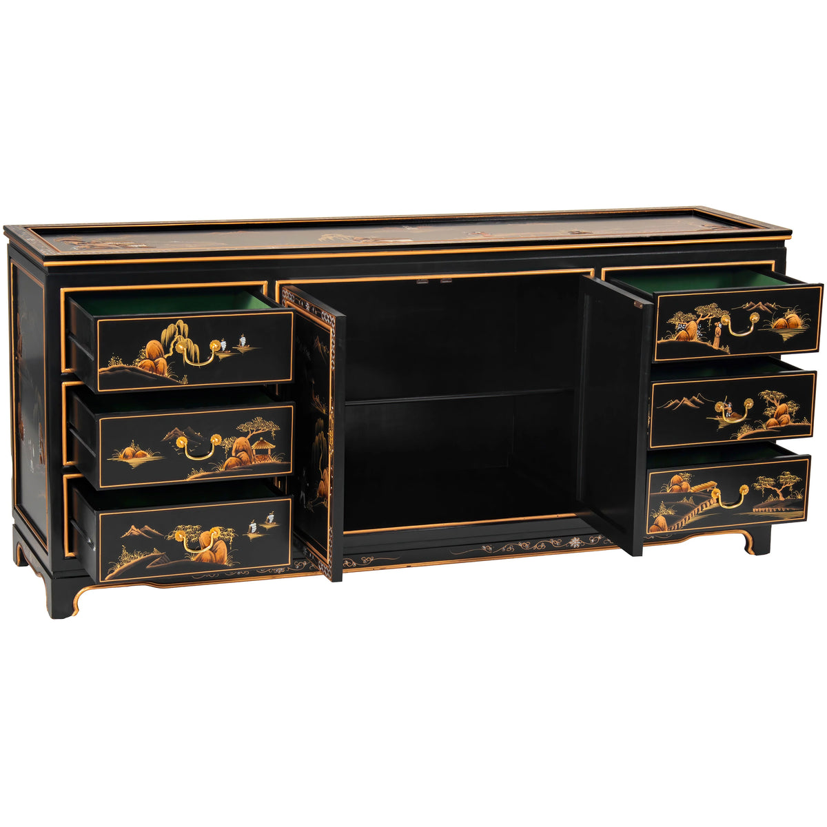 Black Lacquer Dresser W60664