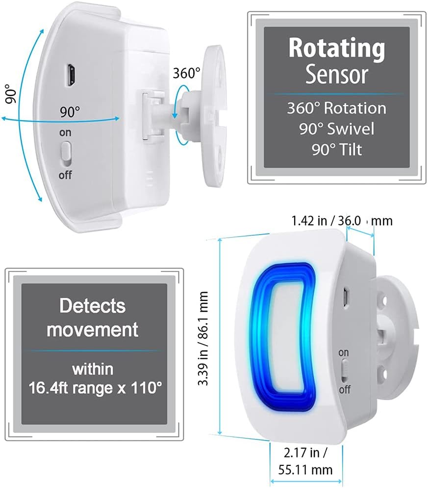 Wireless Motion Sensor Alert Room Bed Alarm with 3 Receiver and 2 Monitor Motion M549607