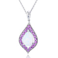 18" Created Opal & Created Pink Sapphire Necklace O54965