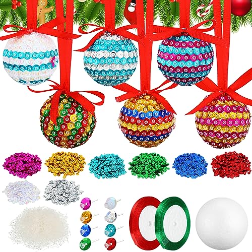 20 Sets Christmas Crafts Sequin Ornaments Kit Q884