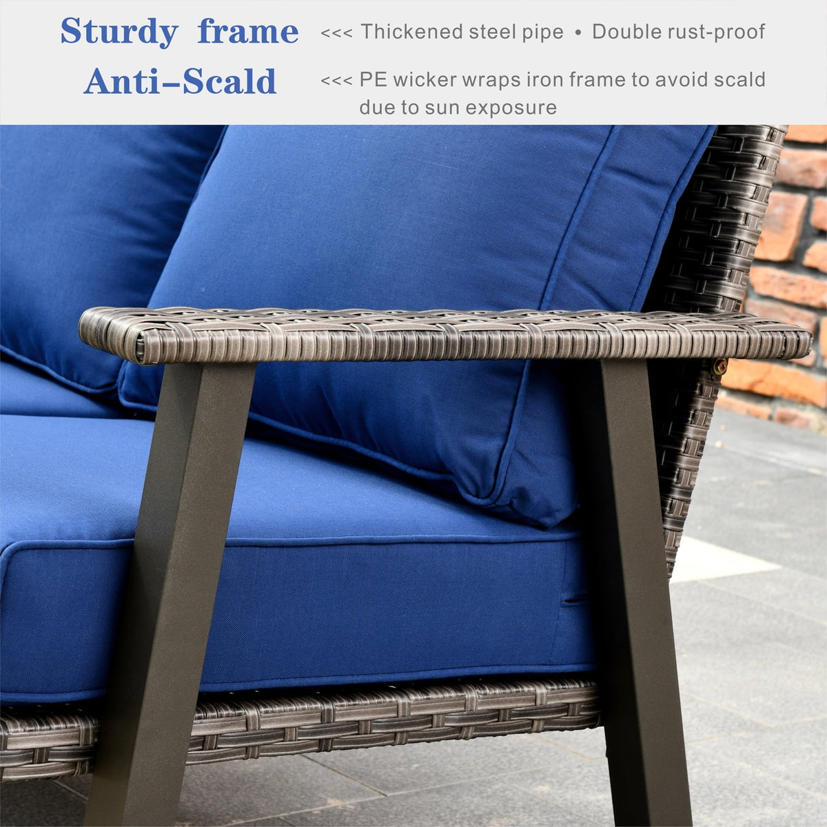 Wicker Loveseat Sofas with Cushions C60984