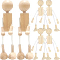 6pcs Unfinished Wooden Dolls Cartoon Robots for DIY Painting K73620