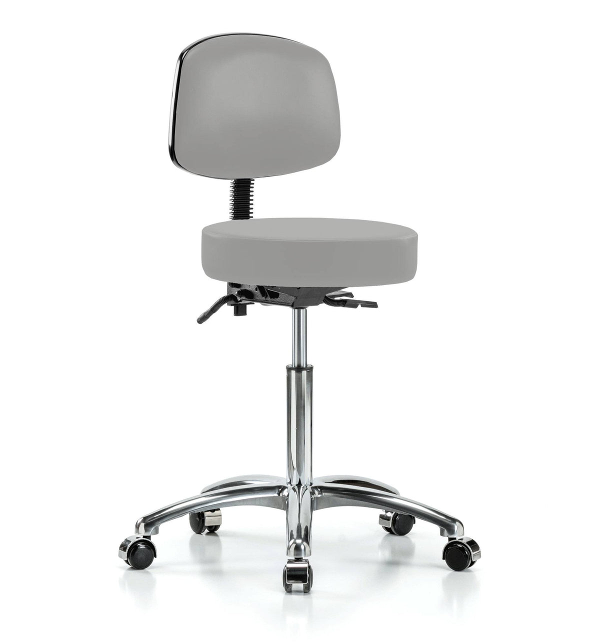 Grey Vinyl Height Adjustable Doctor Stool O786880