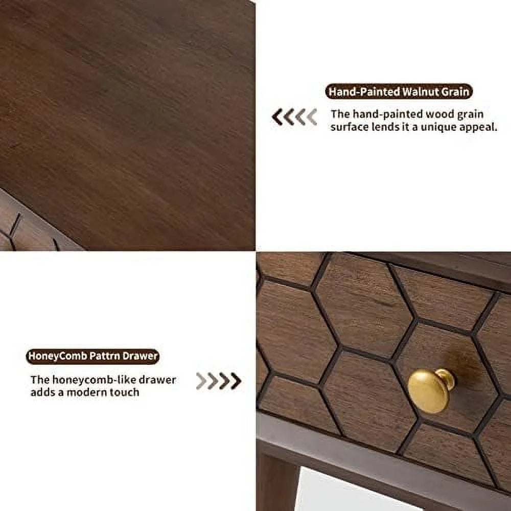 Rose Wood Brown End Table with Drawer S410011