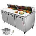 72 in. 17.73 cu. ft. Commercial Refrigerated Prep Table D52776